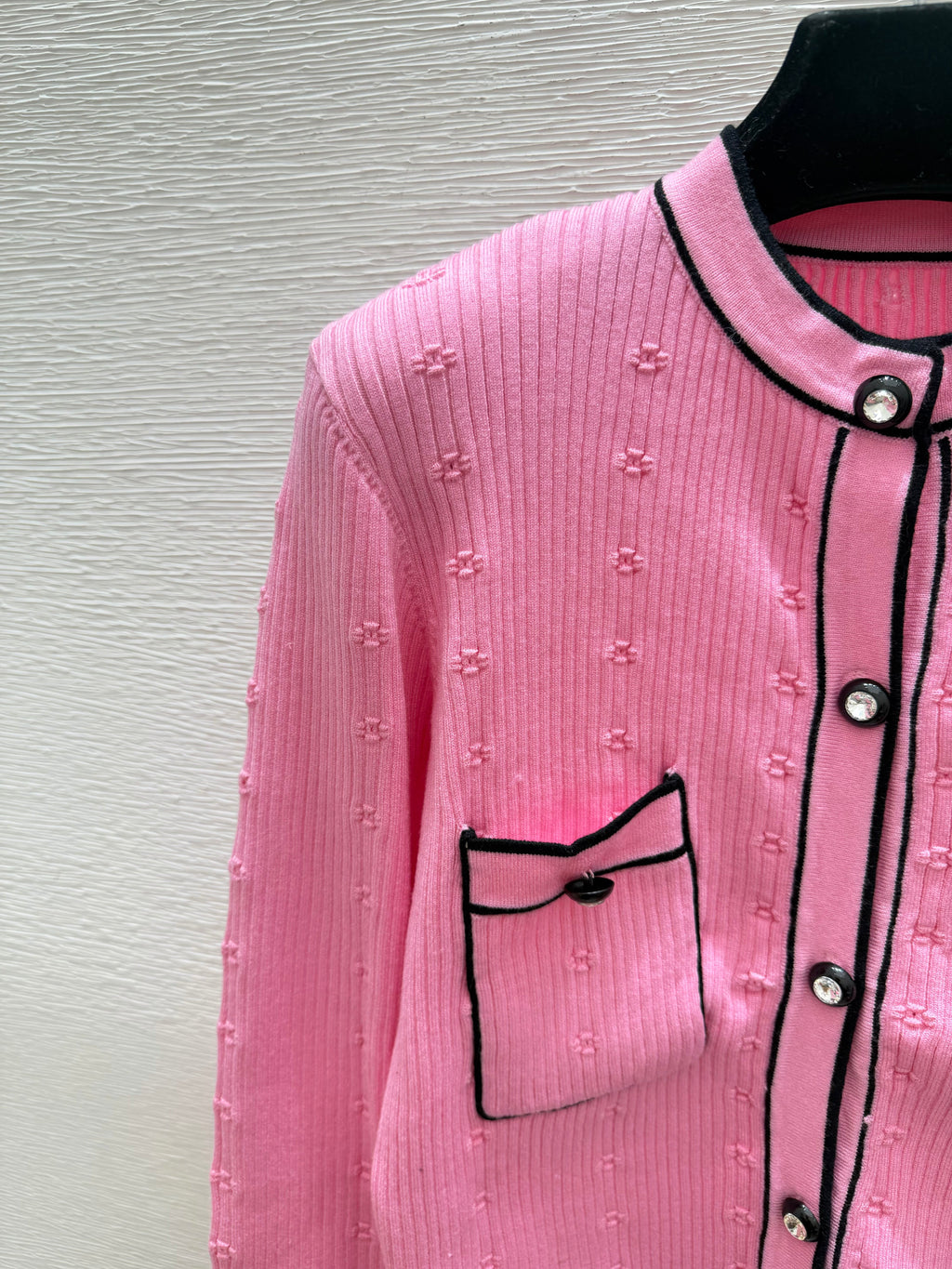 Chanel / 26 Early Autumn New Color-Block Simple Round Neck Knit Long-Sleeve Cardigan