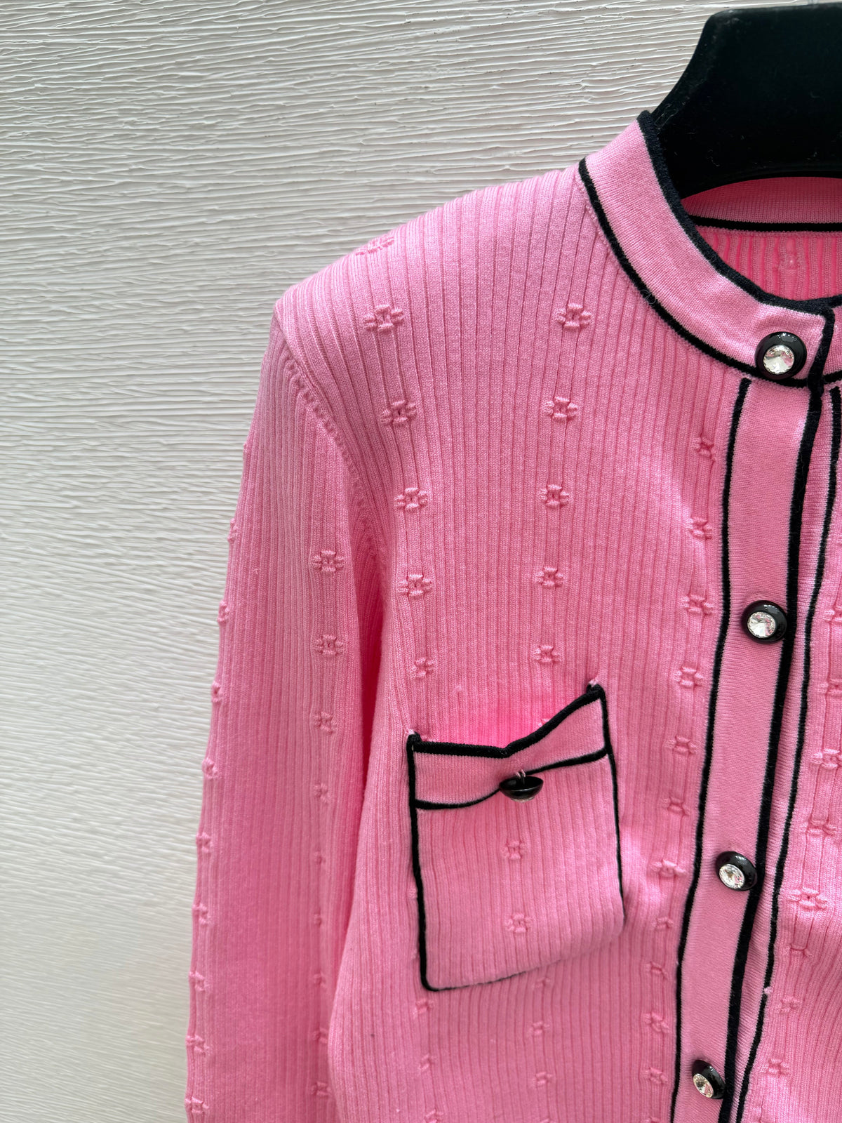 Chanel / 26 Early Autumn New Color-Block Simple Round Neck Knit Long-Sleeve Cardigan