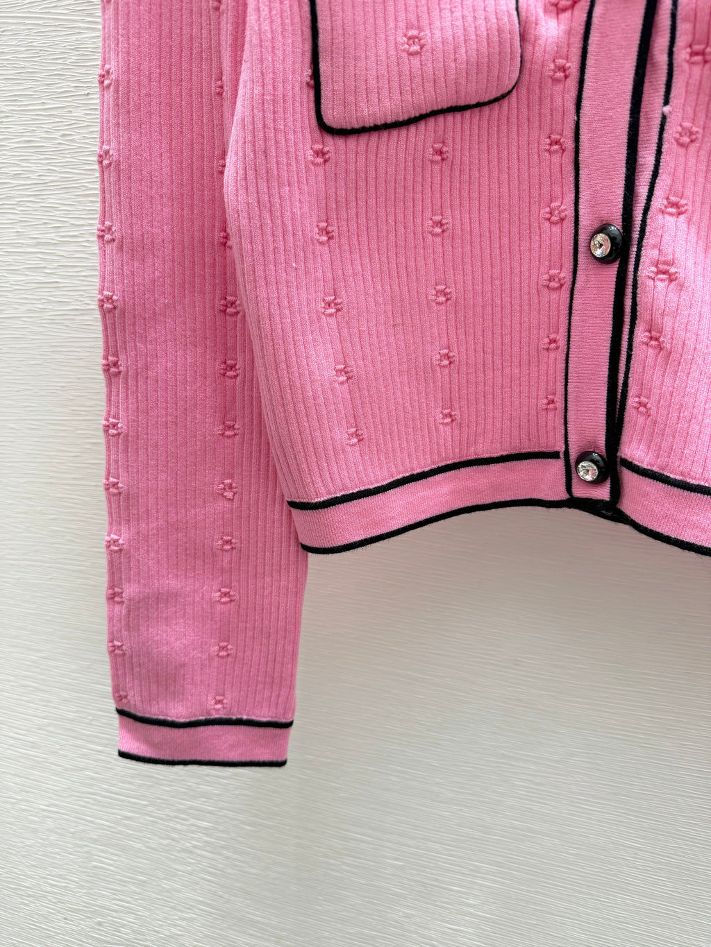 Chanel / 26 Early Autumn New Color-Block Simple Round Neck Knit Long-Sleeve Cardigan