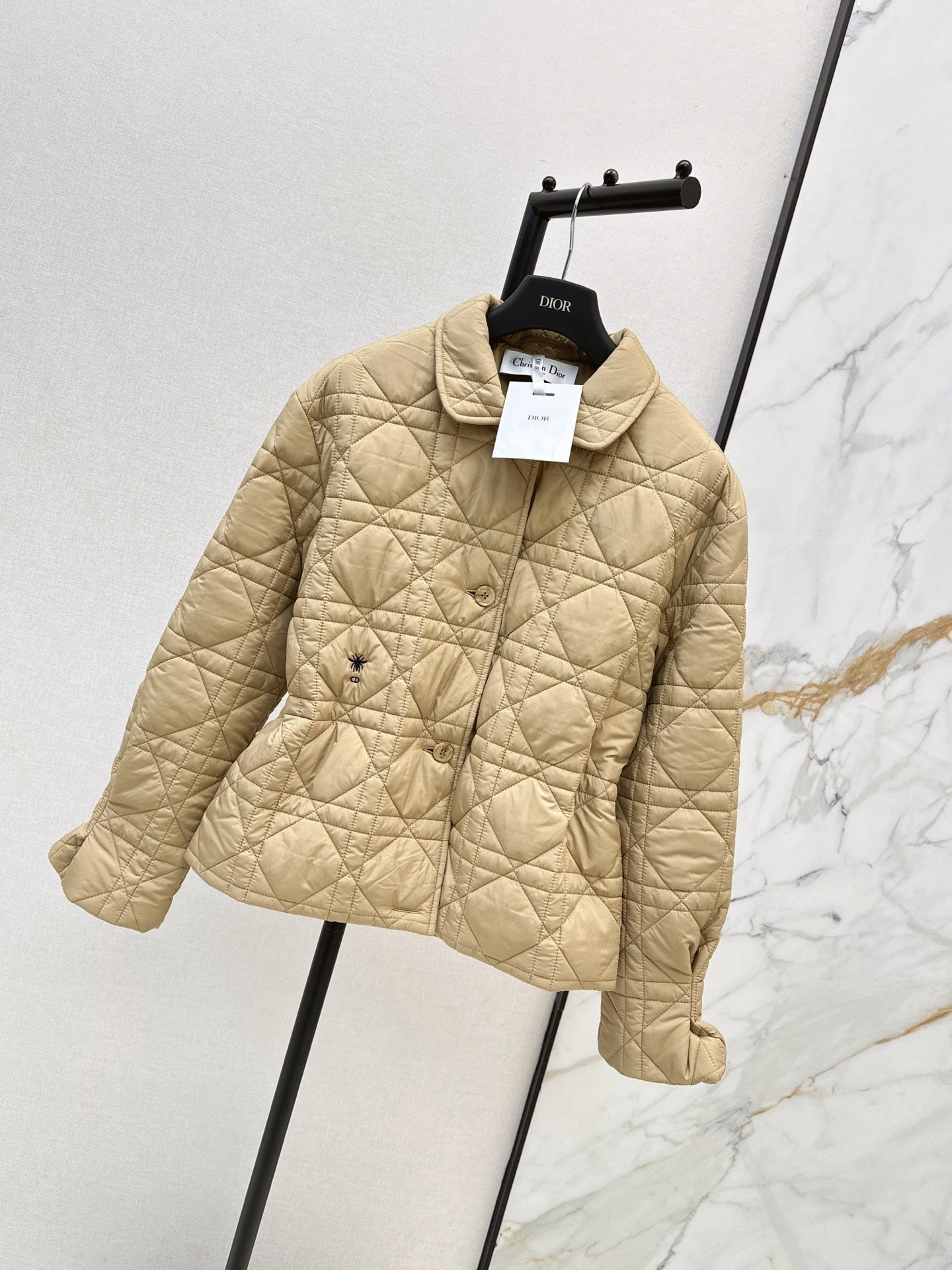 Dior / 26 Fall-Winter Latest Drawstring Waist Rattan Check Cotton Jacket