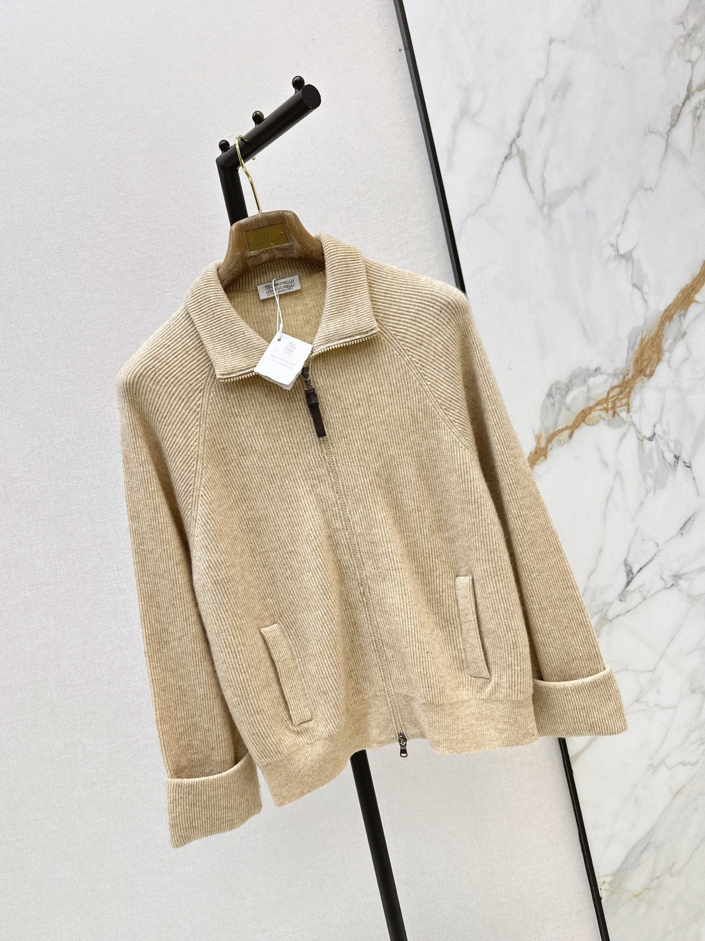 Brunello Cucinelli/26 Fall/Winter Latest Flat-Collar Cashmere Knit Jacket