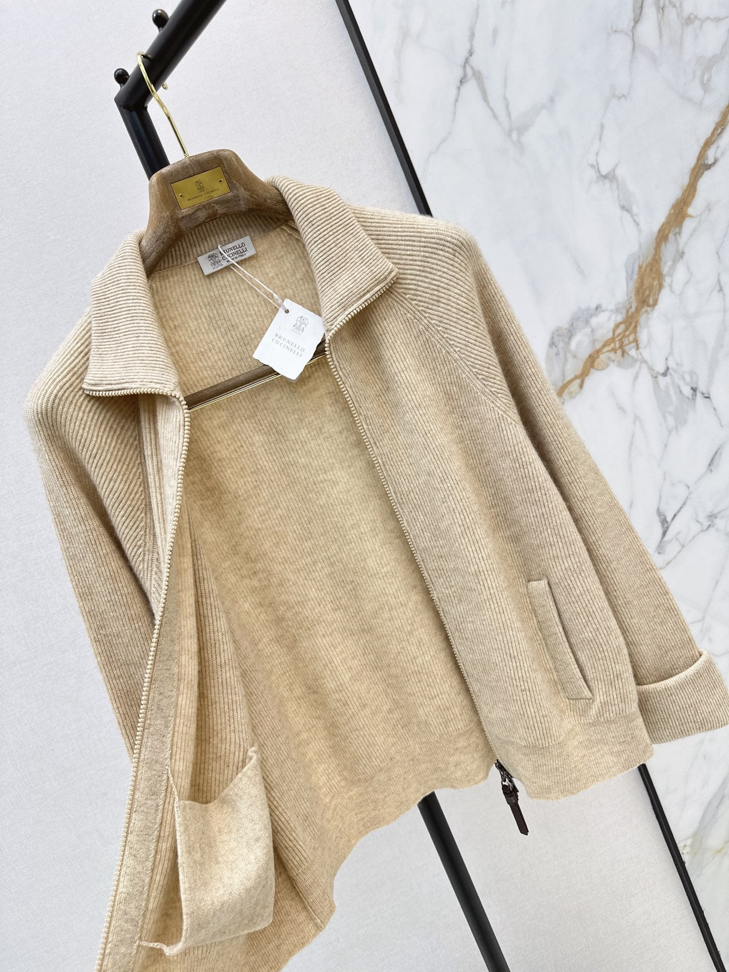 Brunello Cucinelli/26 Fall/Winter Latest Flat-Collar Cashmere Knit Jacket
