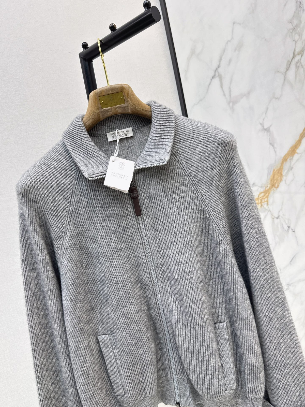 Brunello Cucinelli/26 Fall/Winter Latest Flat-Collar Cashmere Knit Jacket
