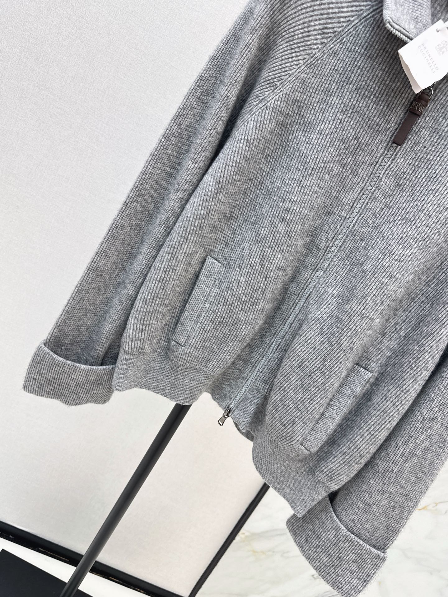 Brunello Cucinelli/26 Fall/Winter Latest Flat-Collar Cashmere Knit Jacket