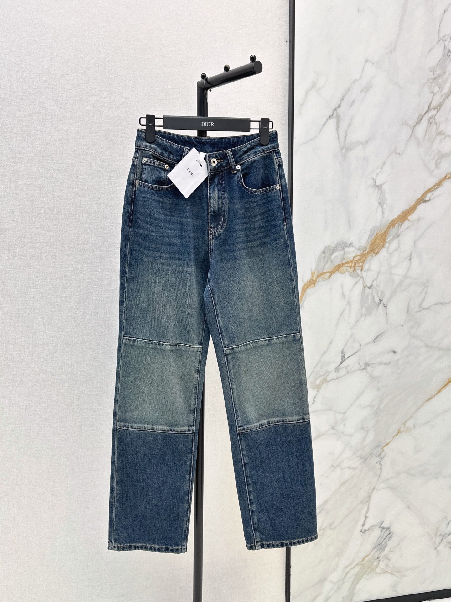 Dior / 26 Fall-Winter Latest Patchwork Design Vintage Washed Denim Jeans