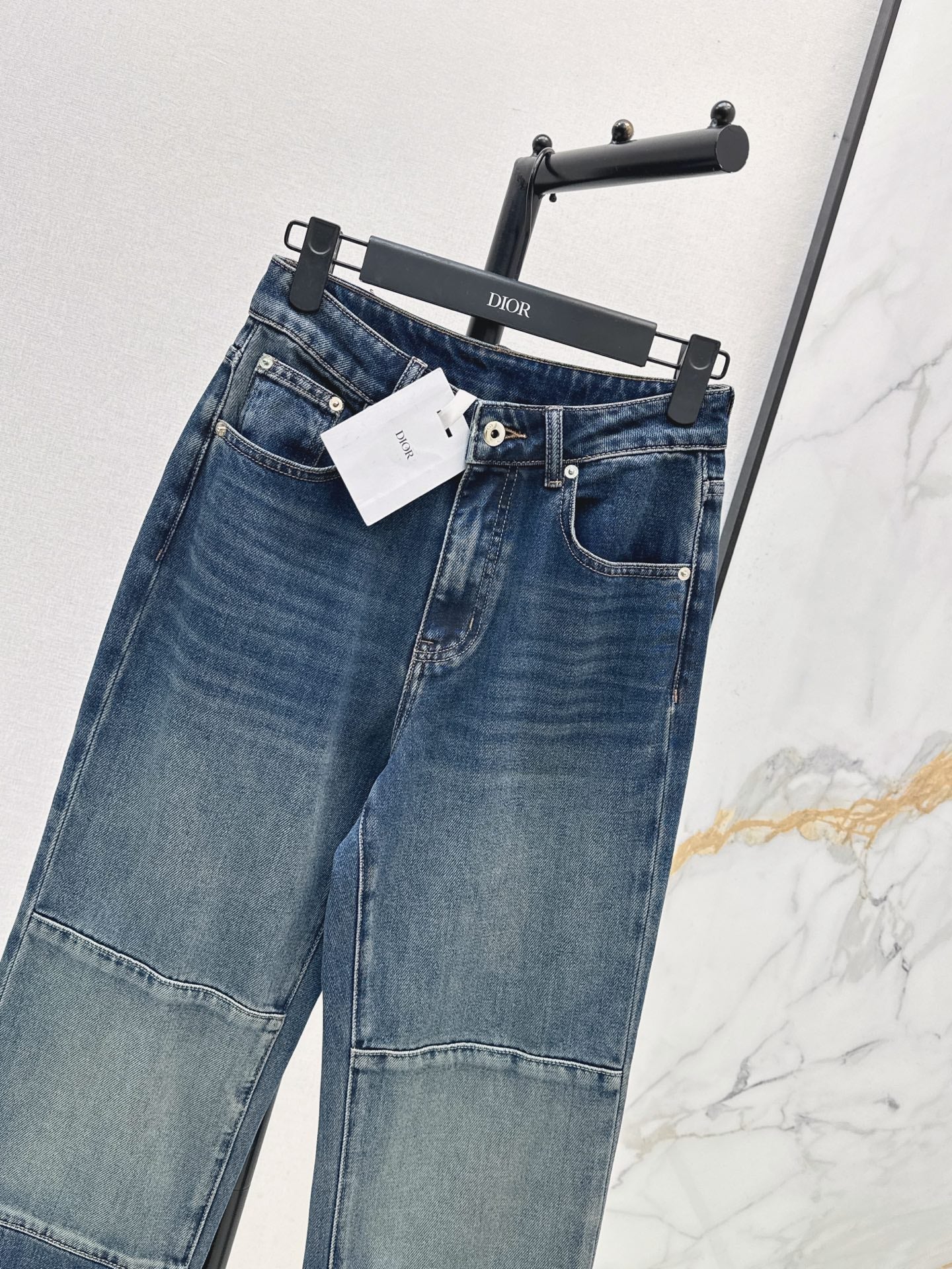 Dior / 26 Fall-Winter Latest Patchwork Design Vintage Washed Denim Jeans