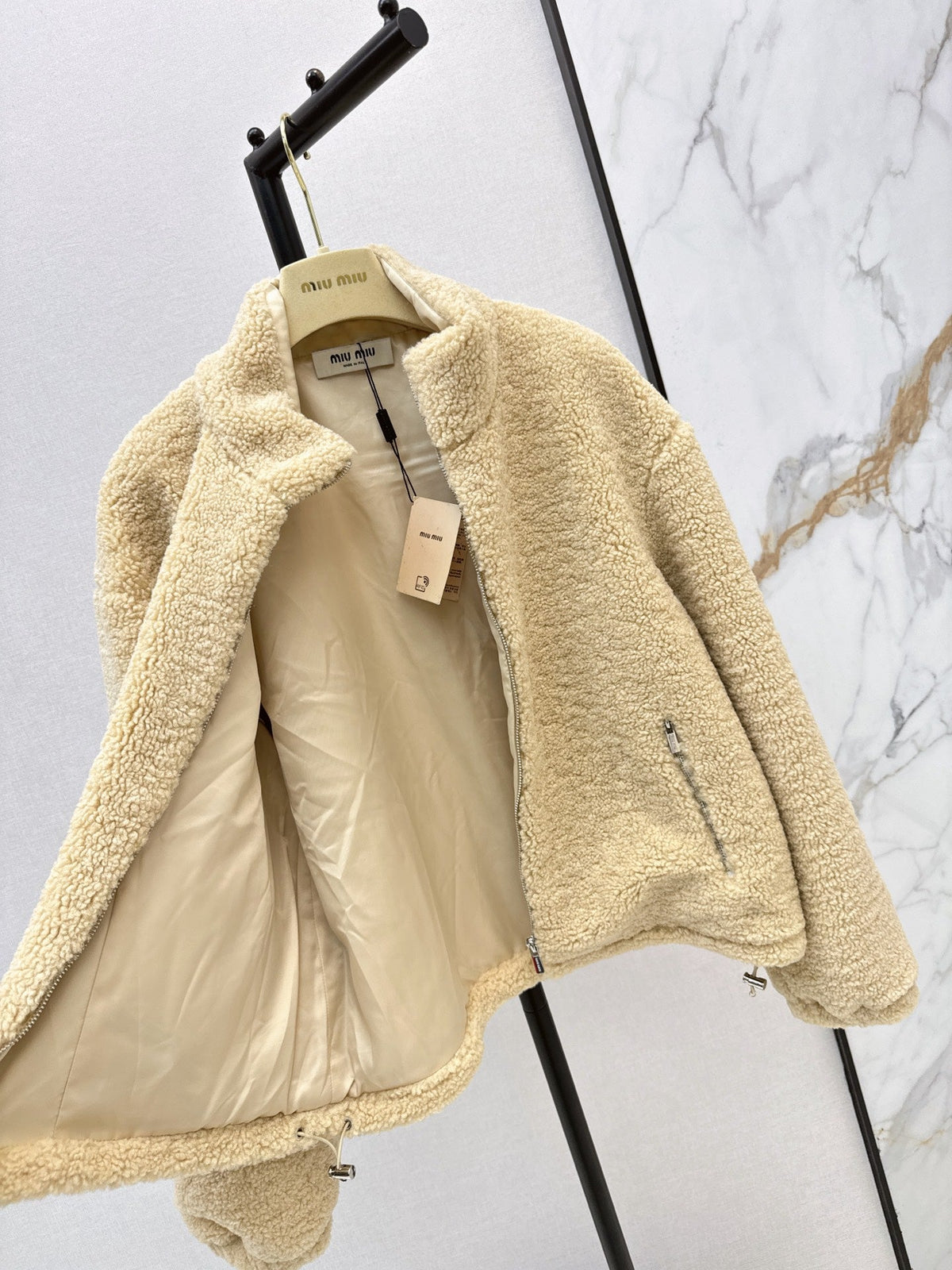 MiuMiu/26 Fall-Winter Latest Eco-Friendly Faux Shearling Jacket