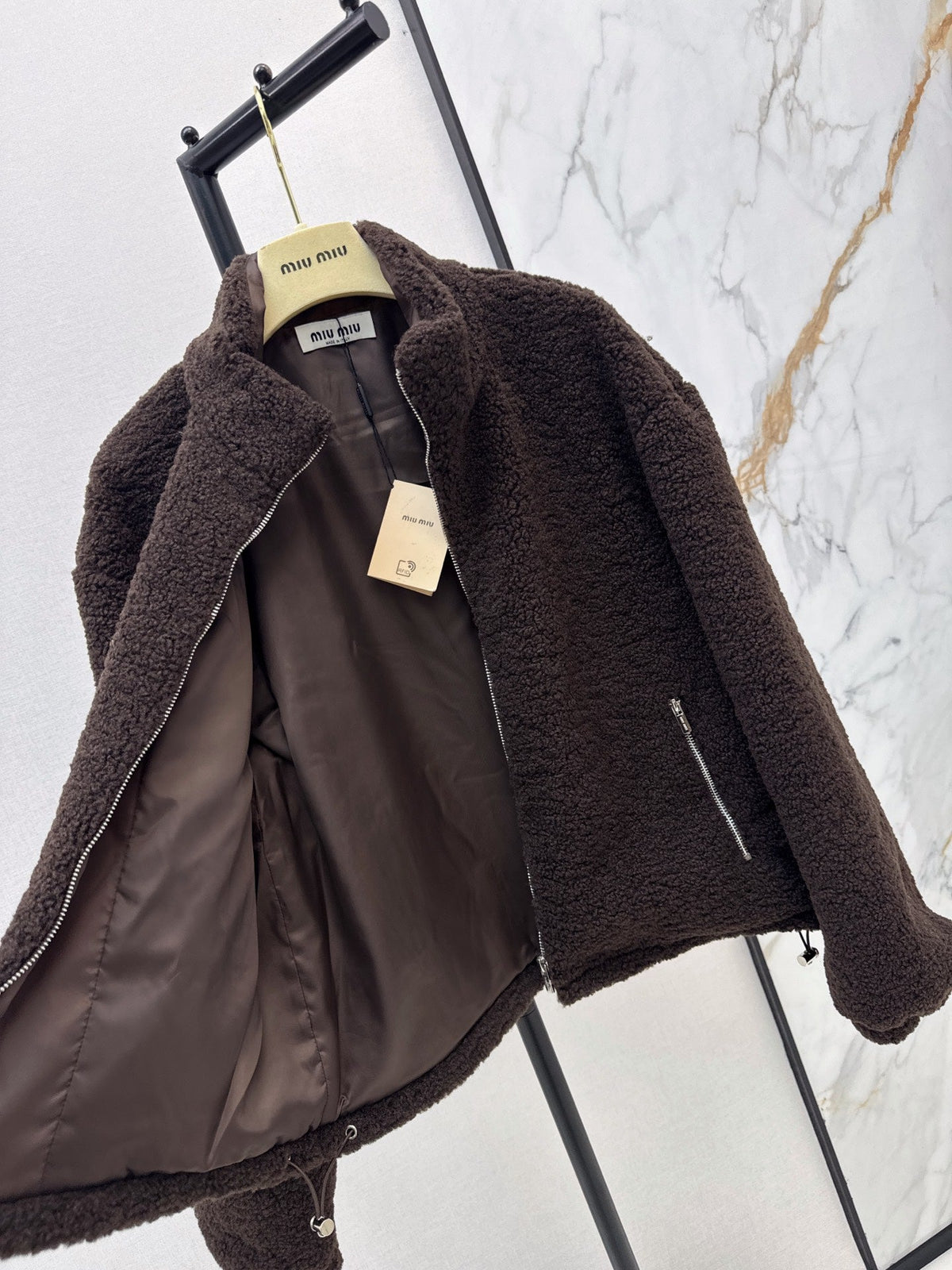 MiuMiu/26 Fall-Winter Latest Eco-Friendly Faux Shearling Jacket