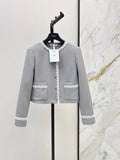 Dior / 26 Early Autumn Latest Socialite-Style Color-Blocked Lace Round Neck Jacket