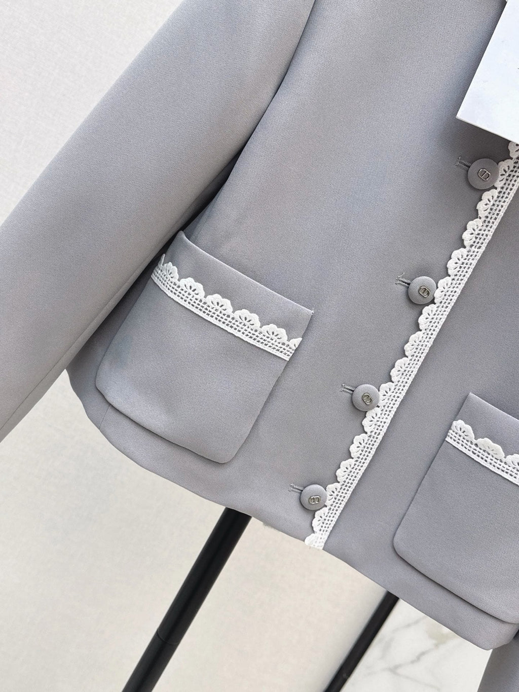 Dior / 26 Early Autumn Latest Socialite-Style Color-Blocked Lace Round Neck Jacket