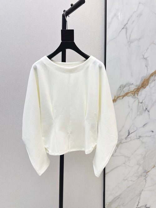 26 Fall/Winter Latest Batwing Sleeve Structured Waist Minimalist Long Sleeve Top