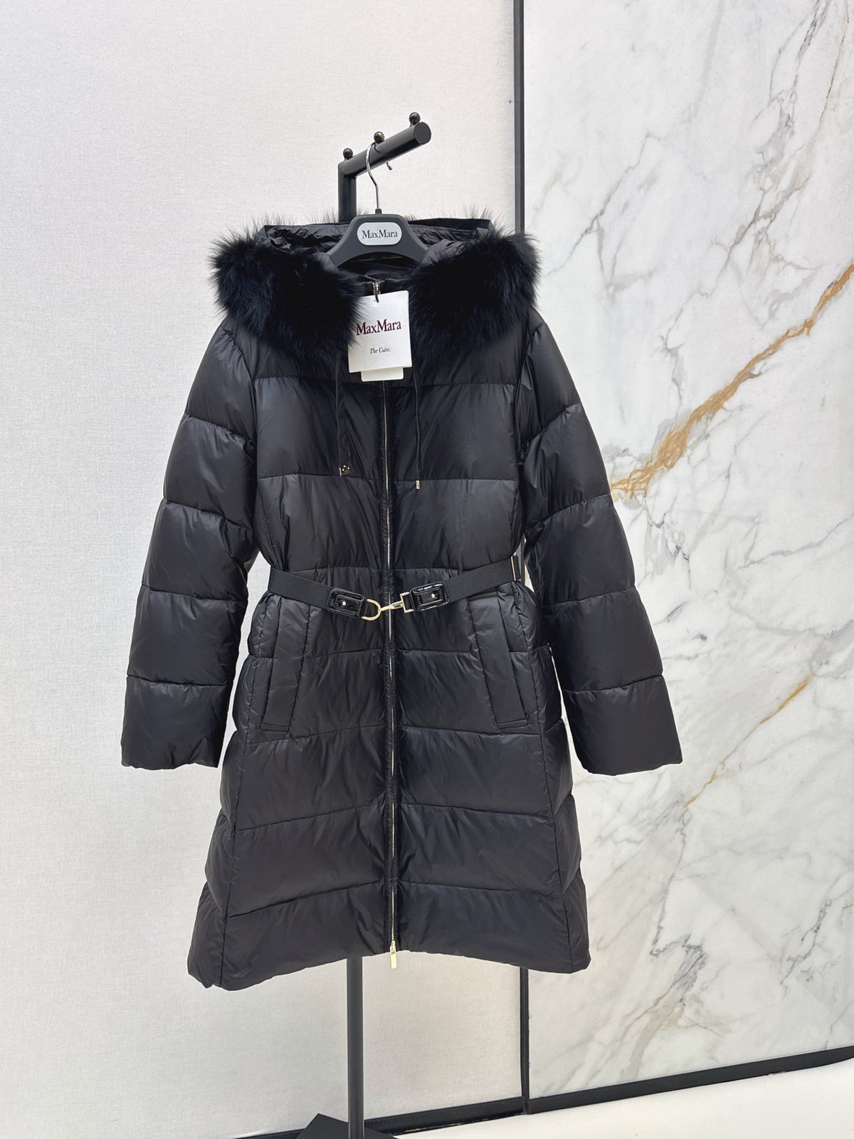 26 Fall/Winter Latest Hooded Mid-Length Down Jacket with Fur Collar
