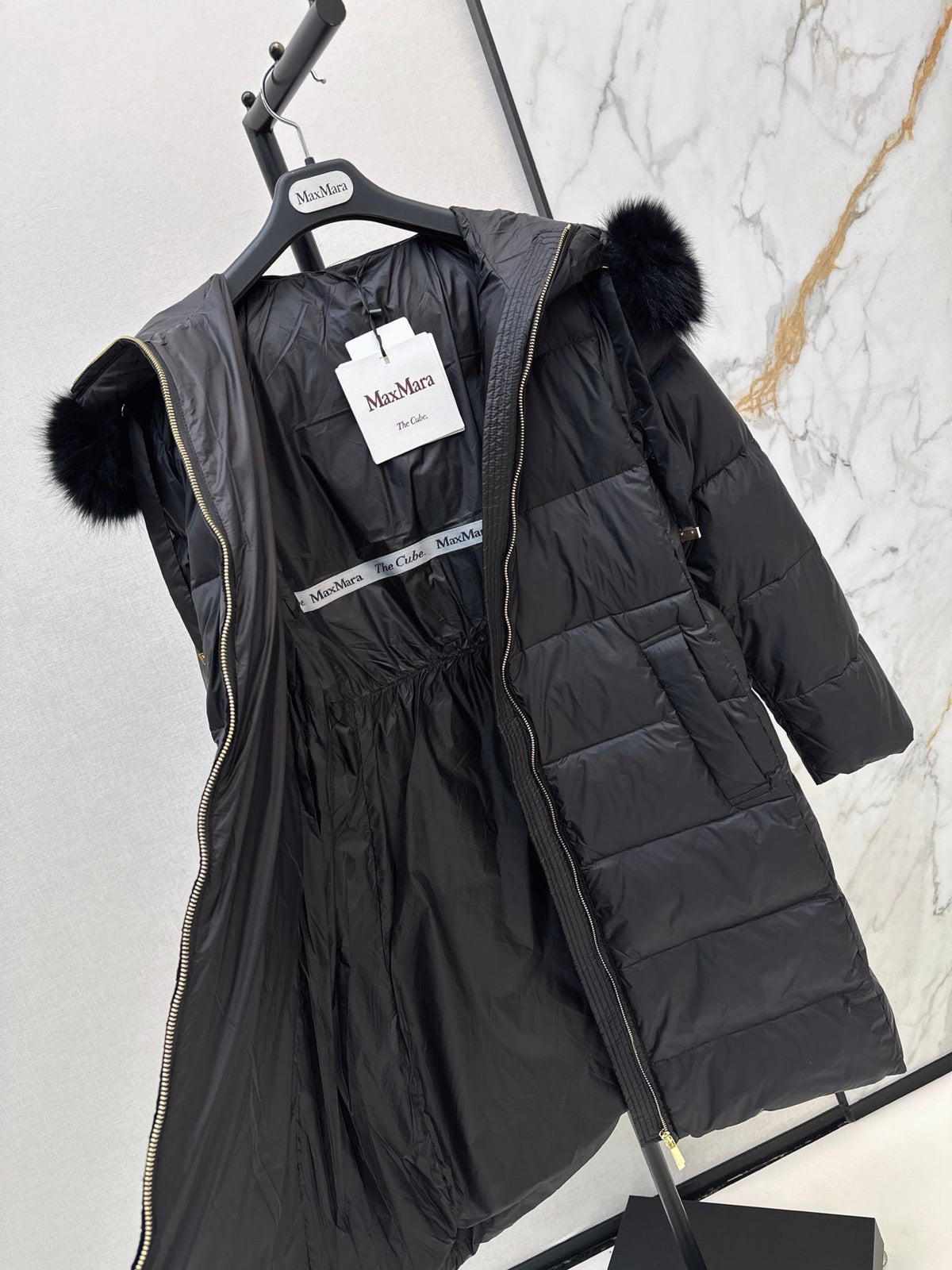 26 Fall/Winter Latest Hooded Mid-Length Down Jacket with Fur Collar