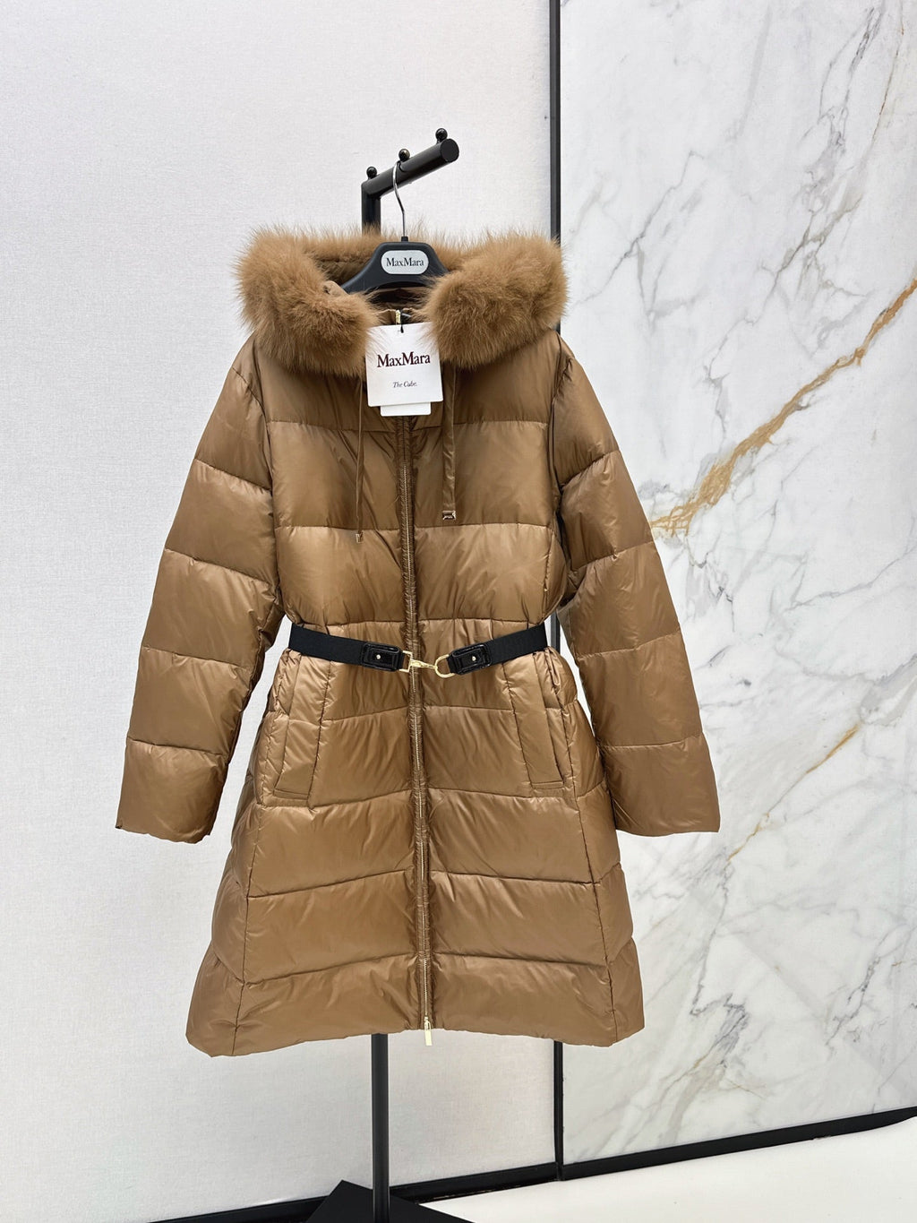 26 Fall/Winter Latest Hooded Mid-Length Down Jacket with Fur Collar