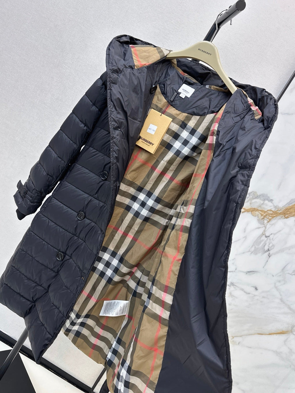 26 Fall/Winter New Classic Double-Breasted Hooded Long Down Coat