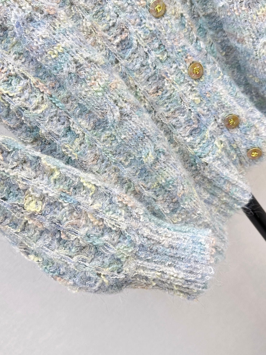 26 Fall/Winter Latest Floral Yarn Blend Chunky Knit Cardigan