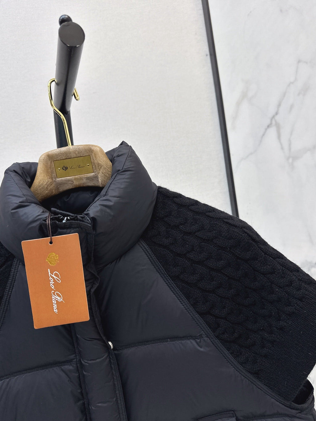 26 Fall/Winter New Wool Knit Patchwork Short-Sleeve Down Jacket