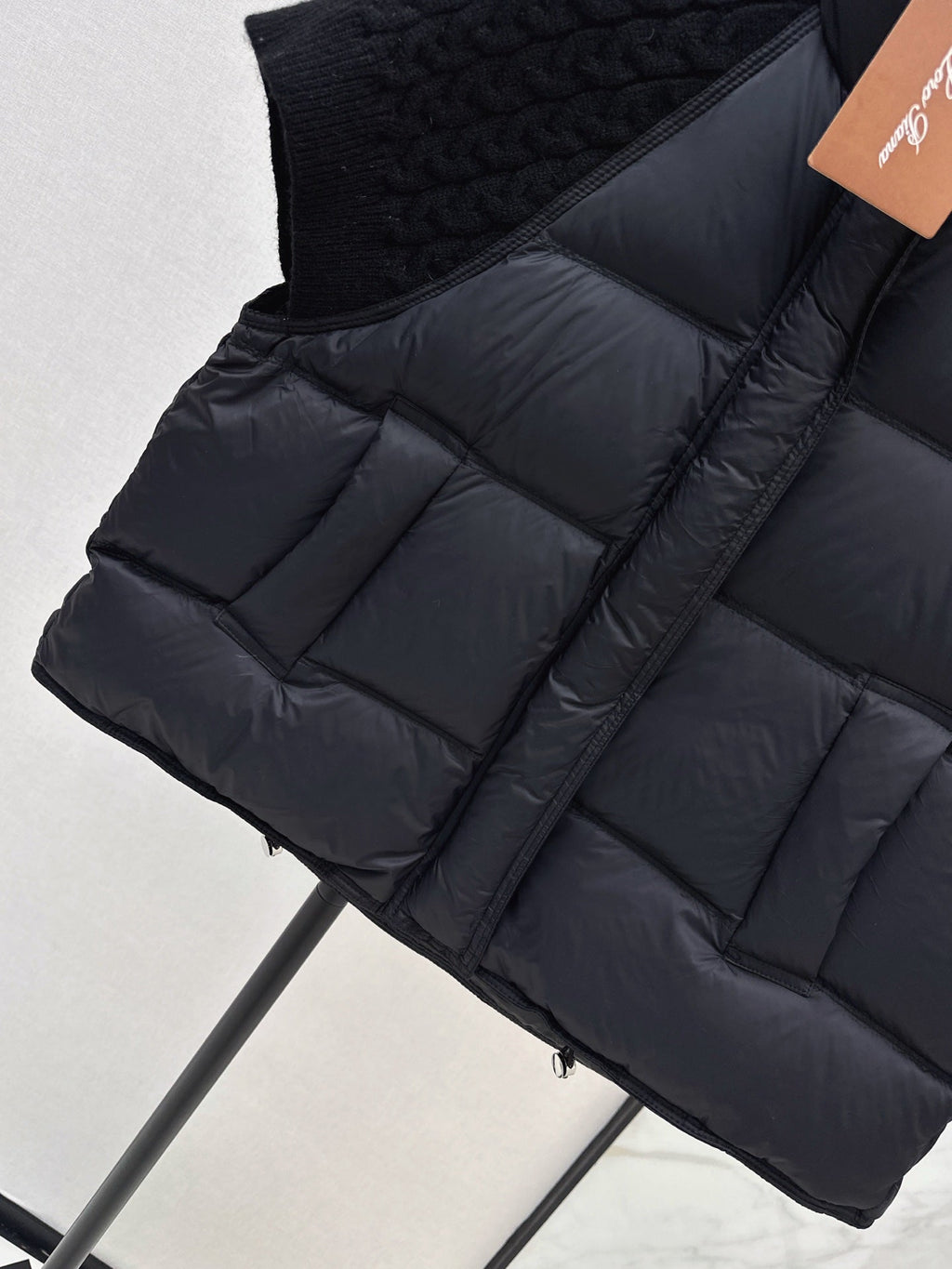 26 Fall/Winter New Wool Knit Patchwork Short-Sleeve Down Jacket