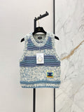26 Autumn/Winter Latest Color-Block Floral Yarn Sleeveless Vest