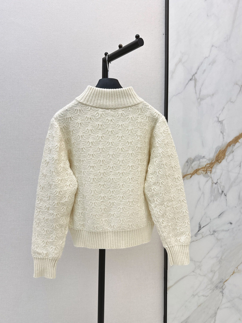 26 Fall/Winter Latest Zipper Stand Collar Loose Lazy Style Knit Cardigan