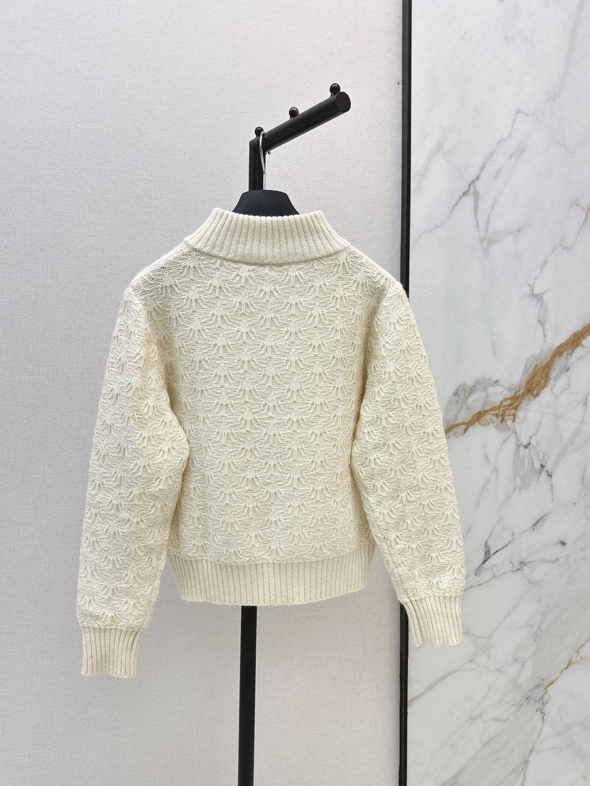 26 Fall/Winter Latest Zipper Stand Collar Loose Lazy Style Knit Cardigan