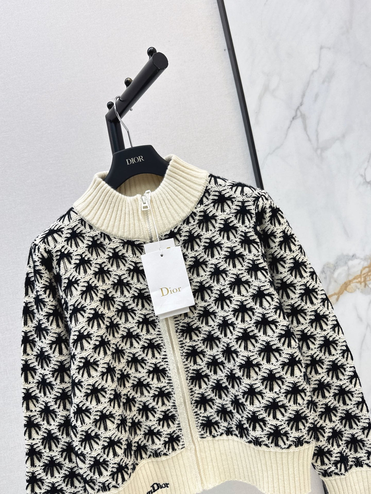 26 Fall/Winter Latest Zipper Stand Collar Loose Lazy Style Knit Cardigan