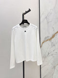 26 Fall/Winter New Pure Cotton Long-Sleeve White T-Shirt