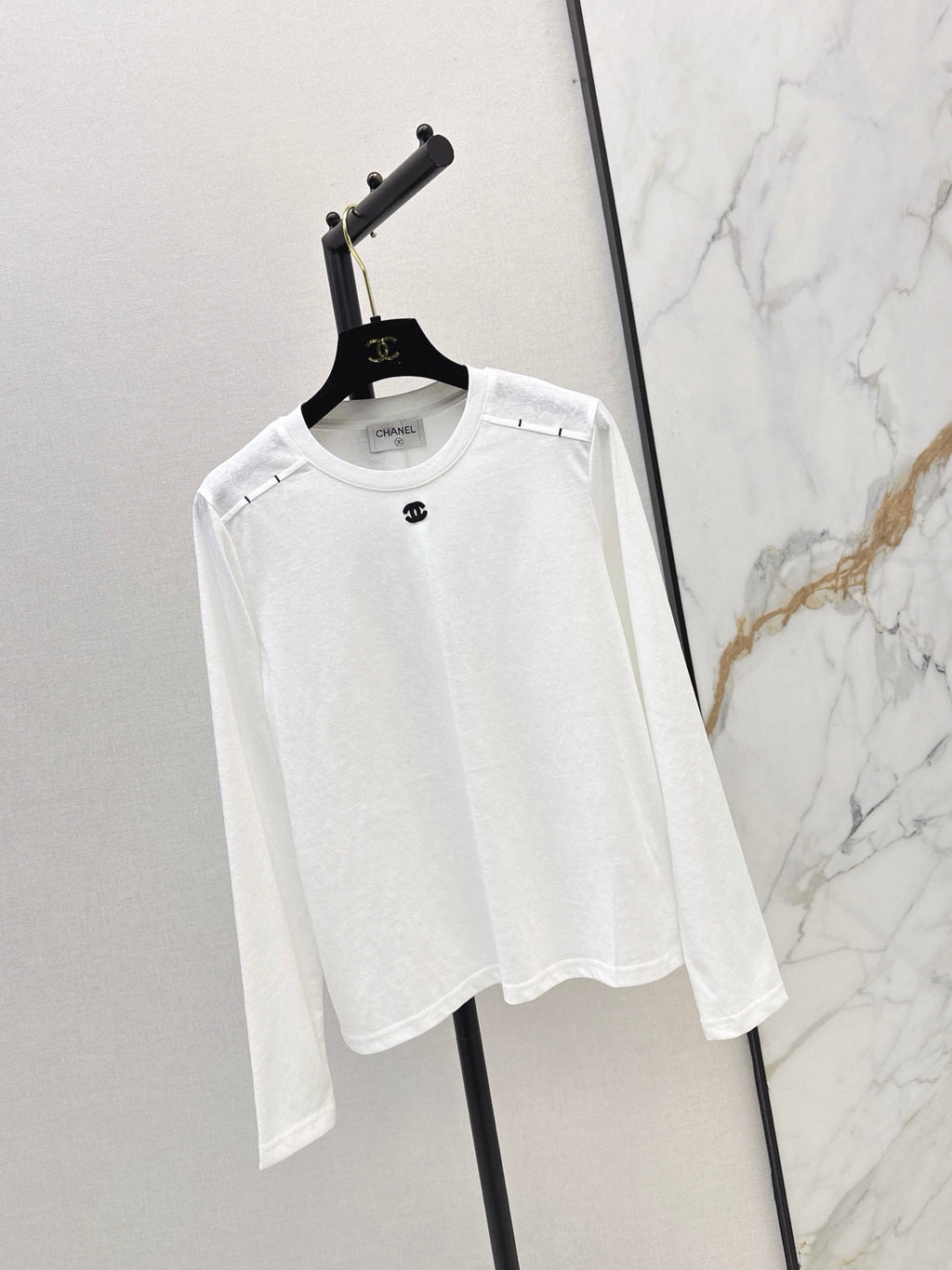 26 Fall/Winter New Pure Cotton Long-Sleeve White T-Shirt