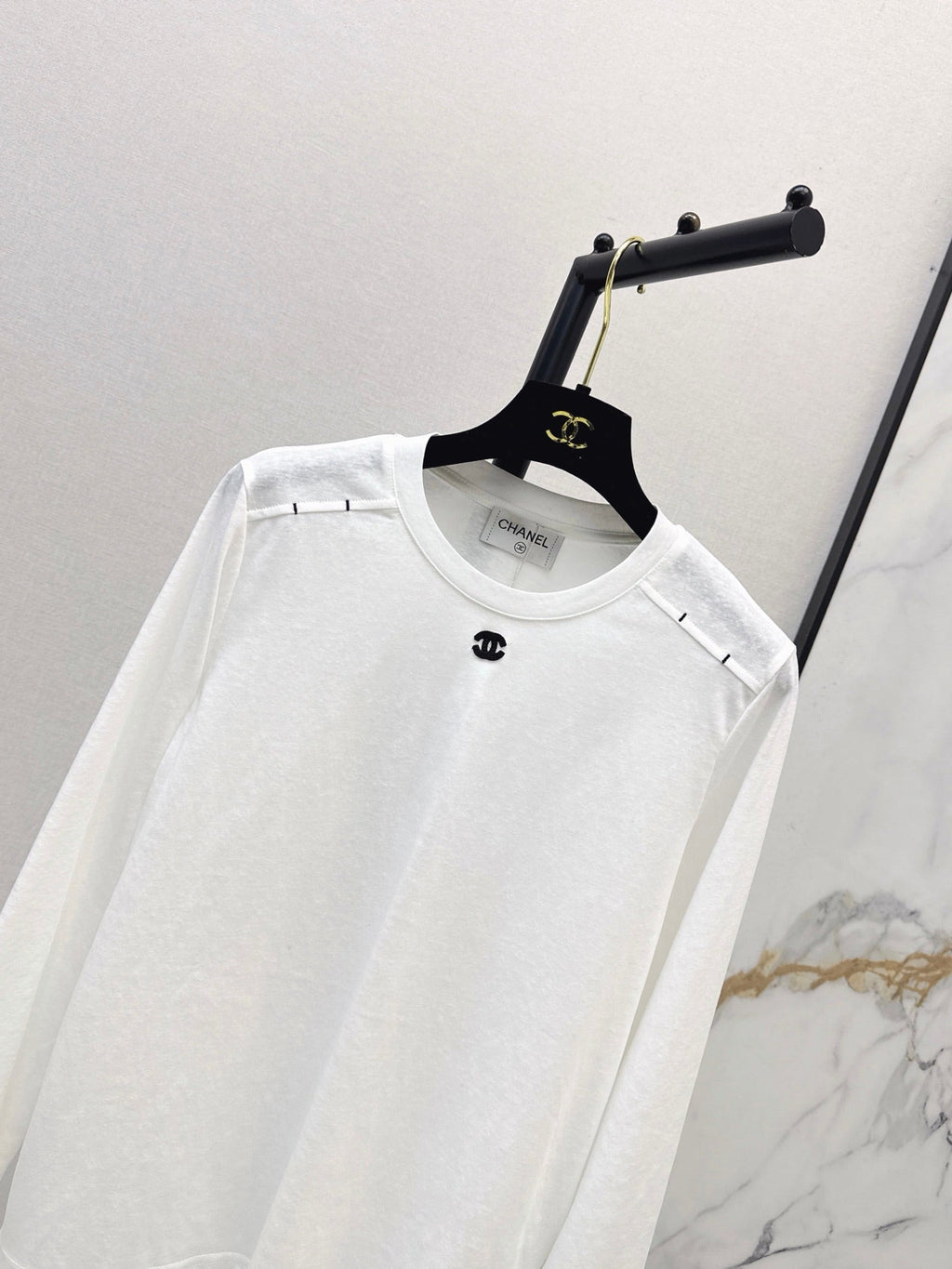 26 Fall/Winter New Pure Cotton Long-Sleeve White T-Shirt