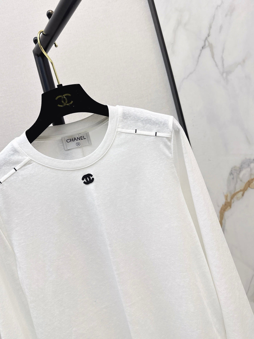 26 Fall/Winter New Pure Cotton Long-Sleeve White T-Shirt