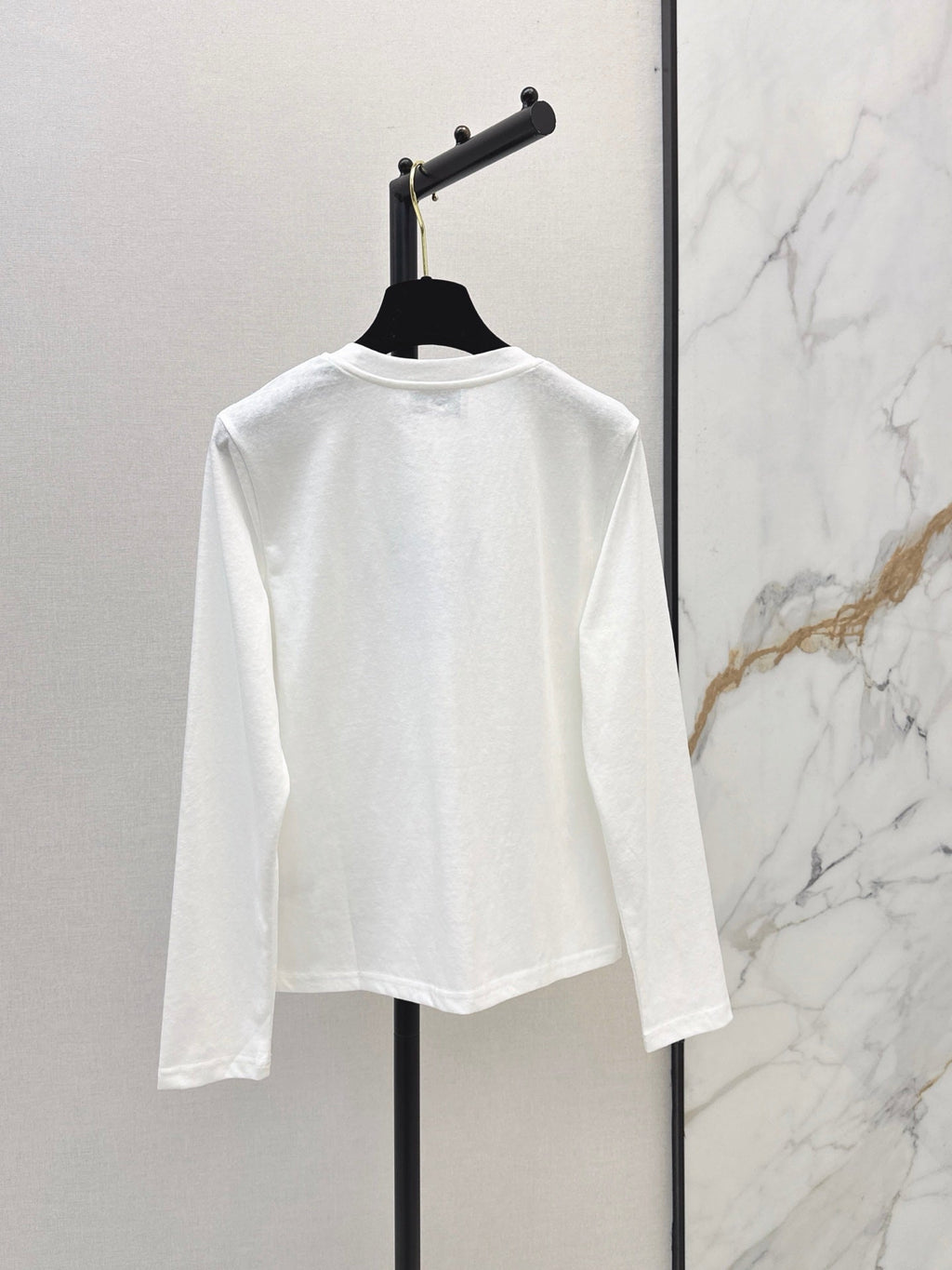 26 Fall/Winter New Pure Cotton Long-Sleeve White T-Shirt
