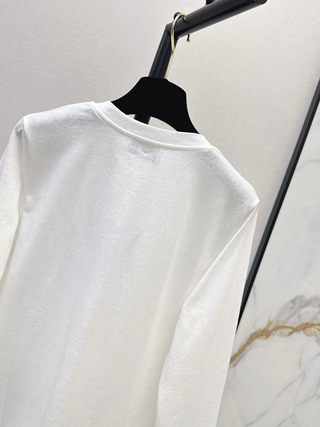 26 Fall/Winter New Pure Cotton Long-Sleeve White T-Shirt