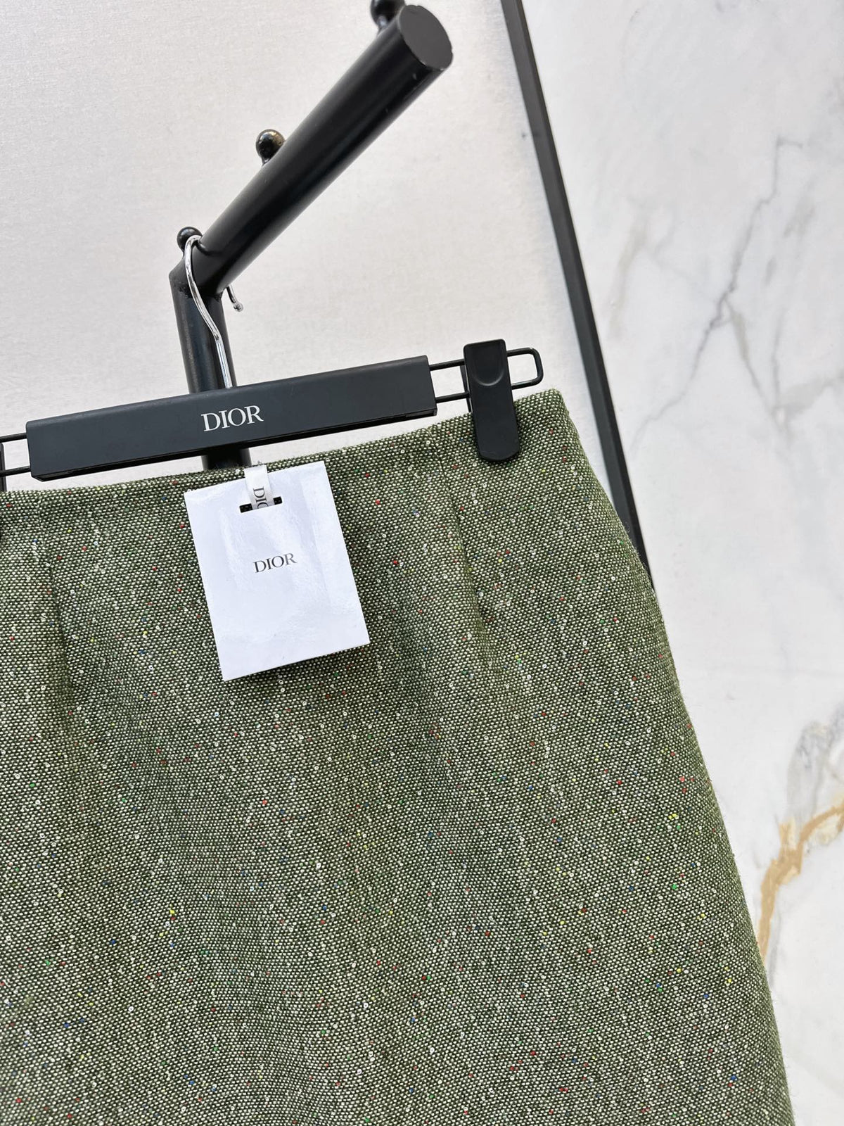 26 Fall/Winter Latest High-End Green Tweed High-Waist Skirt