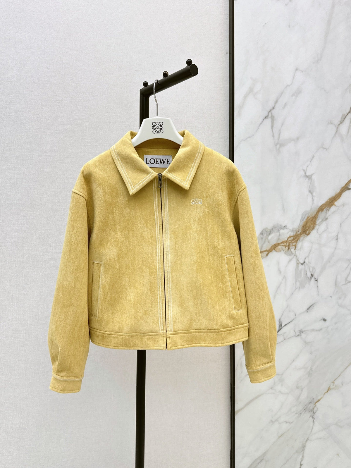 26 Fall/Winter Latest Square Logo Embroidered Suede Jacket