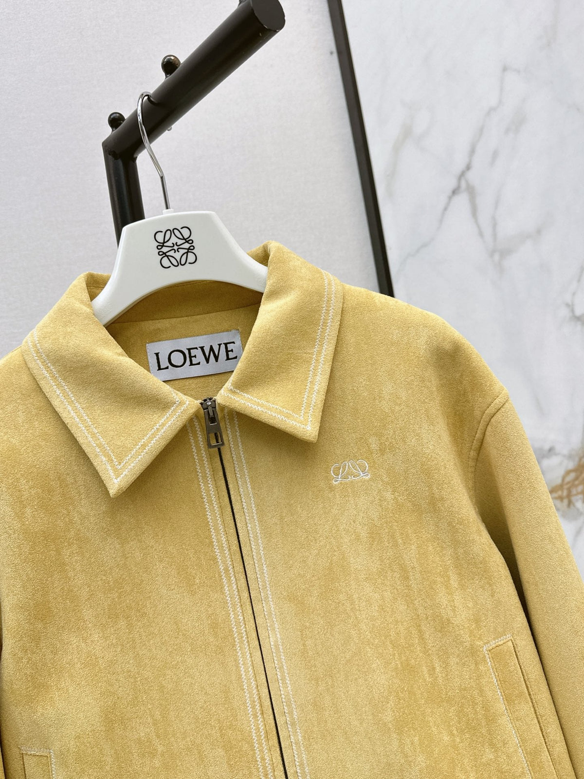 26 Fall/Winter Latest Square Logo Embroidered Suede Jacket