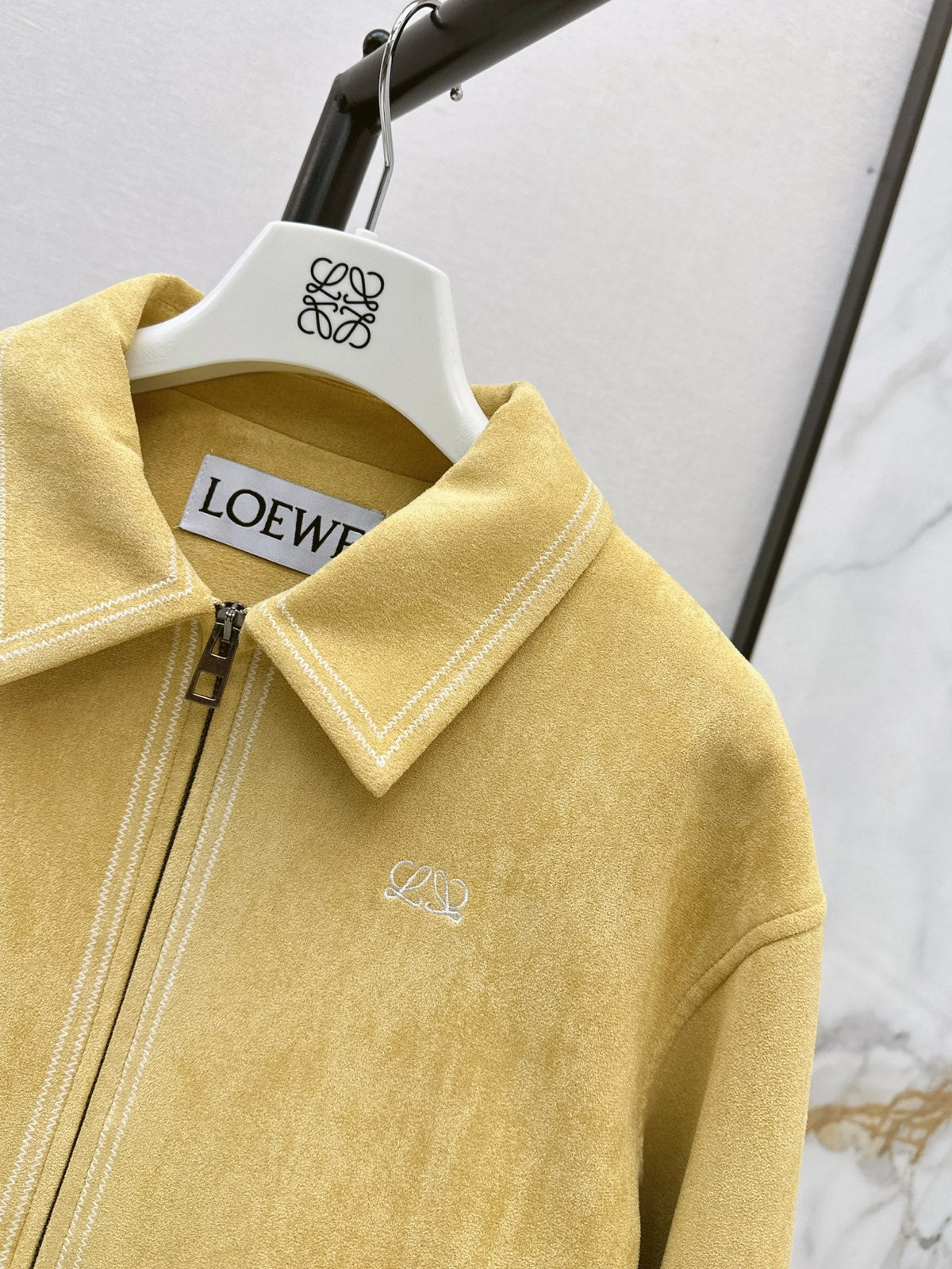 26 Fall/Winter Latest Square Logo Embroidered Suede Jacket