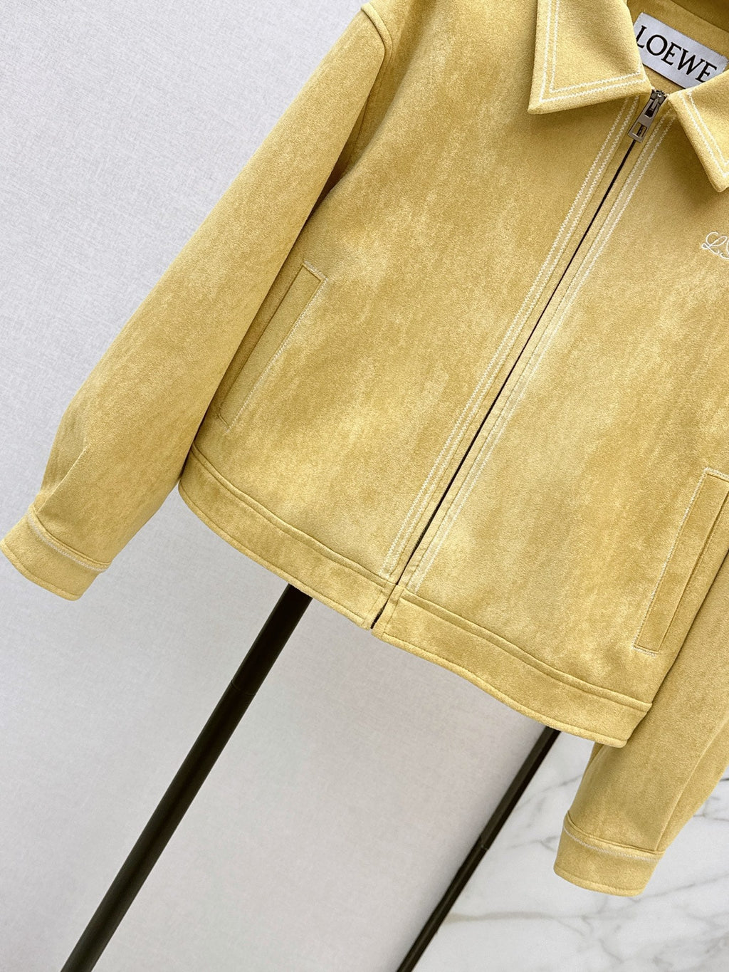 26 Fall/Winter Latest Square Logo Embroidered Suede Jacket