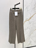 26New Early Autumn Vintage Houndstooth Straight-Leg Trousers