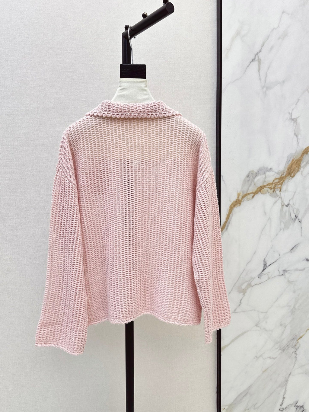 26Latest Autumn/Winter Open-Knit Collared Sweater