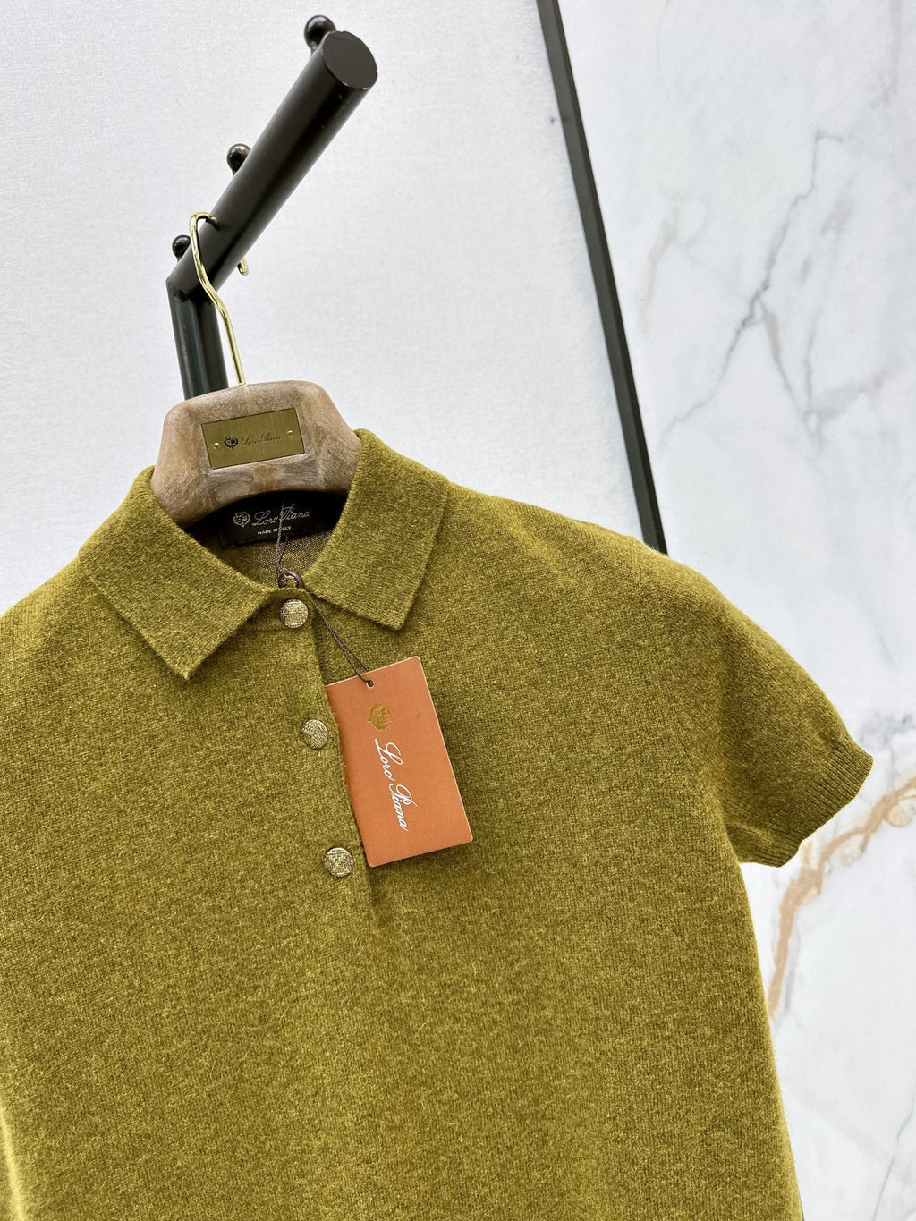 26Latest Autumn/Winter Mustard-Yellow Short-Sleeve Knit Polo Top