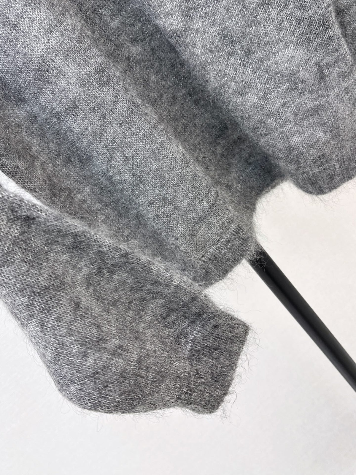 26Latest Autumn/Winter Speckled Grey Mohair Polo-Collar Knit