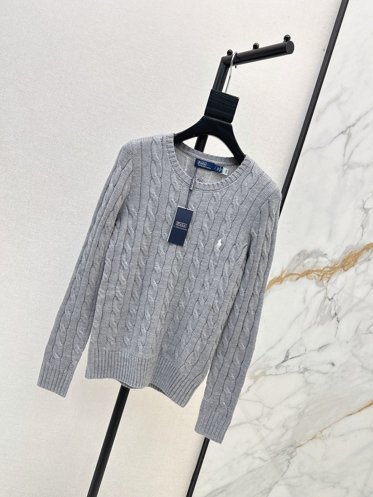 26Latest Autumn/Winter Long-Sleeve Crew-Neck Knit Sweater with Pony Embroidery