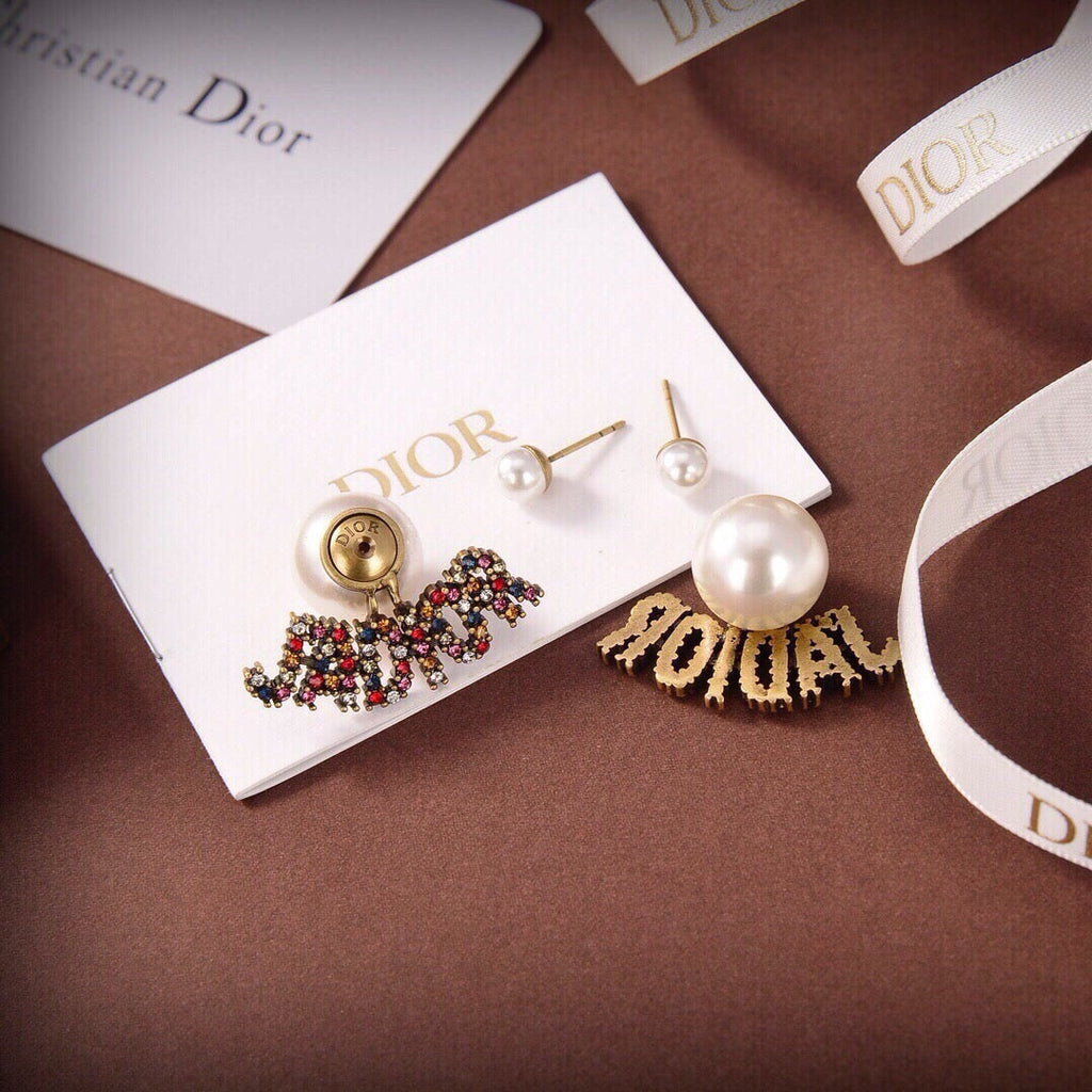 26 Rhinestone Letter & Pearl Stud Earrings