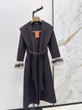 26 Fall/Winter Latest Style Long Double-Faced Wool Coat with Large Lapel