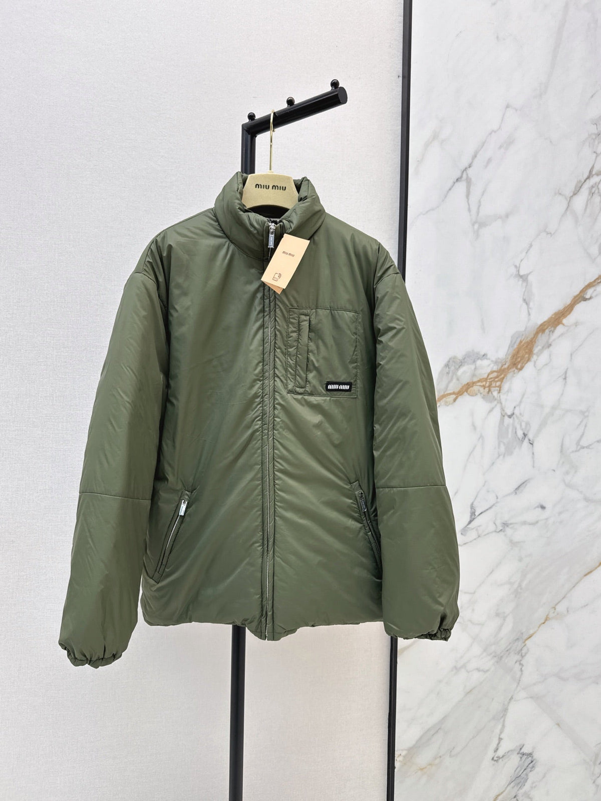 26 Fall/Winter New High-Neck Logo Letter Metal Zipper Down Jacket