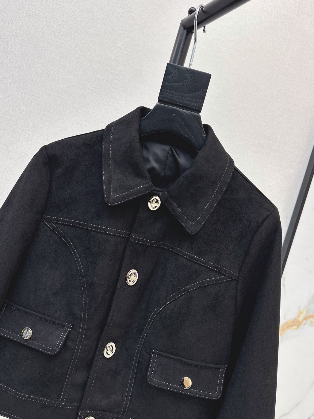 26 Fall/Winter Latest Custom Twist Small Silver Button Suede Jacket