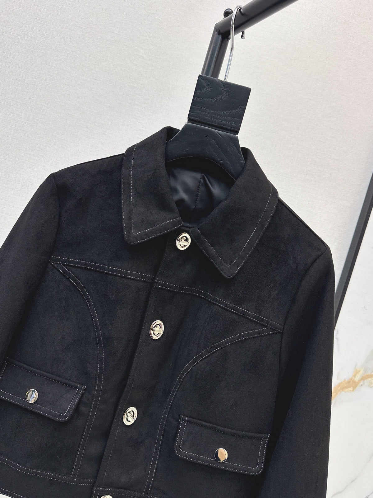26 Fall/Winter Latest Custom Twist Small Silver Button Suede Jacket