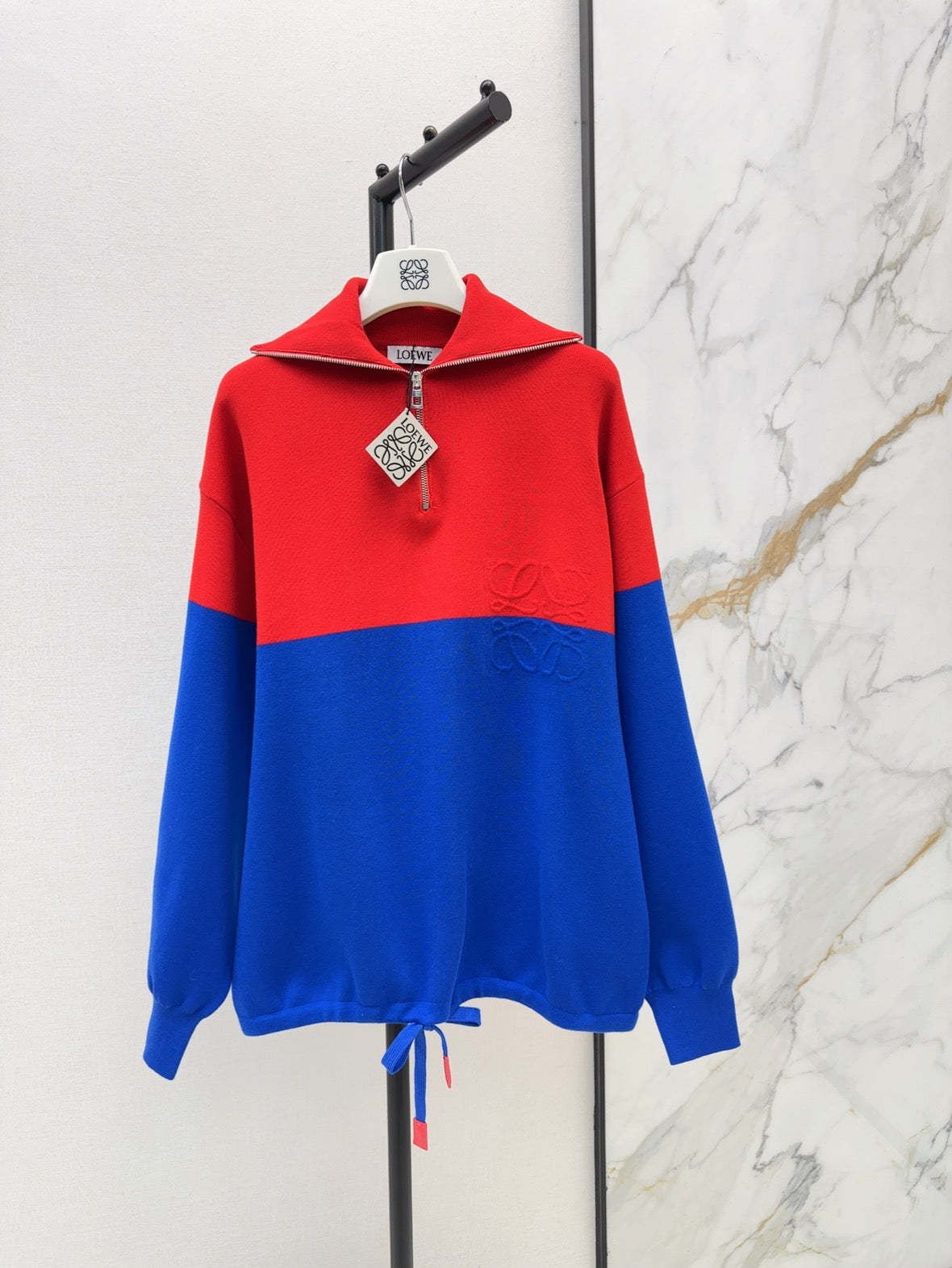 26Latest Autumn/Winter Retro Color-Block Half-Zip Knit Sweatshirt