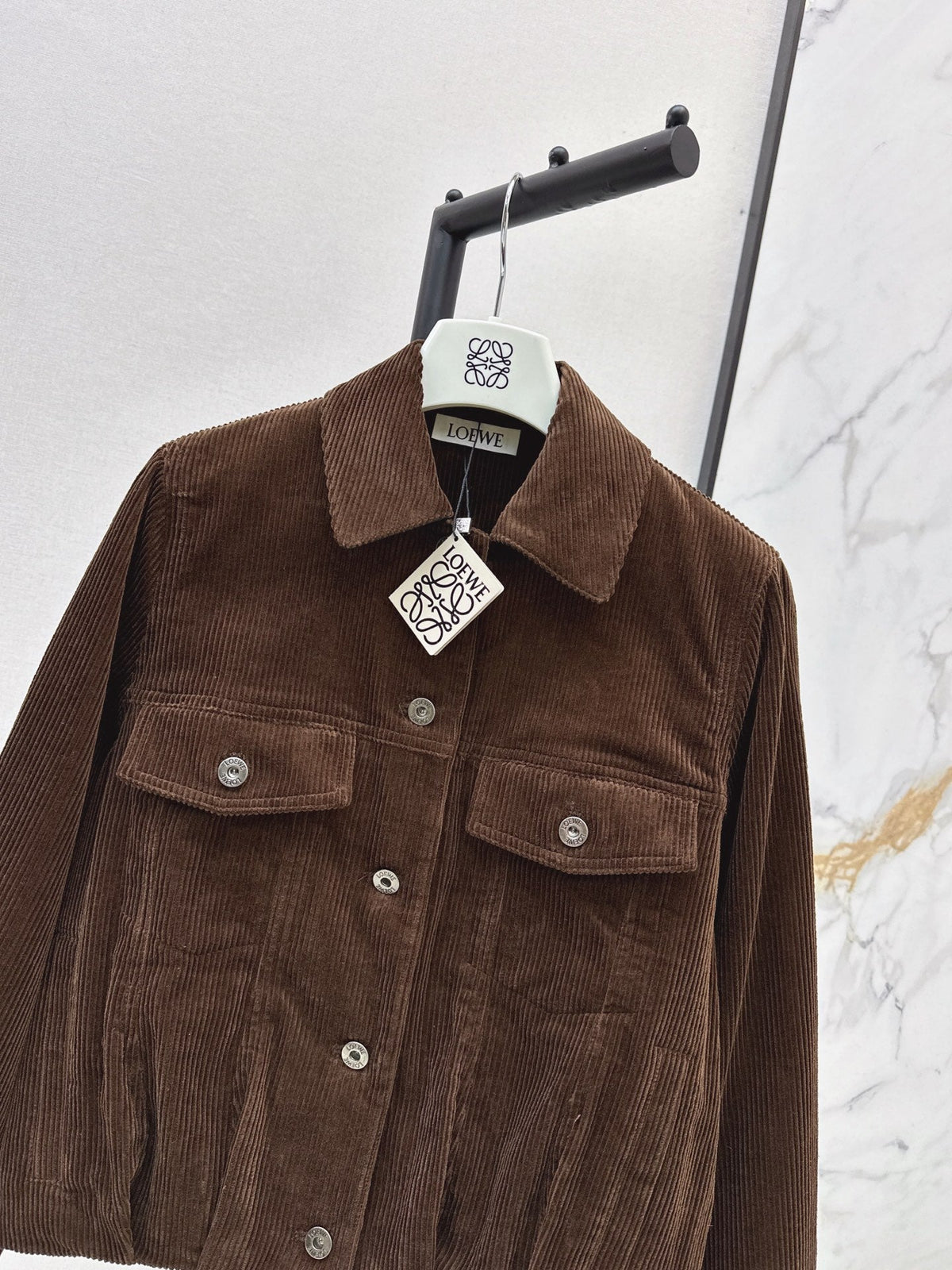 26Latest Autumn/Winter Chestnut Brown Corduroy Balloon-Hem Cropped Jacket