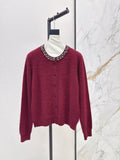 26Exquisite, Intricately Beaded Crew-Neck Knit Cardigan (Latest Autumn/Winter Collection)